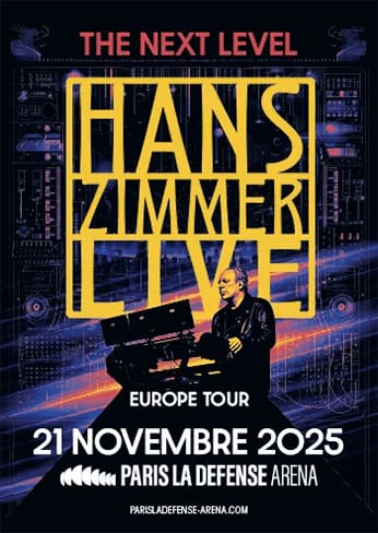 Affiche pour présenter le concert de Hans Zimmer avec Eventeam Live