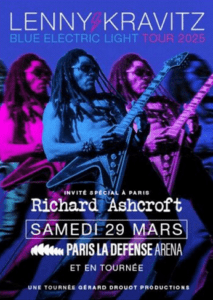 Affiche pour présenter le concert de Lenny Kravitz avec Eventeam Live